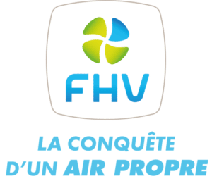 Logo FHV La conquête d'un air propre slogan - bleu centré 500